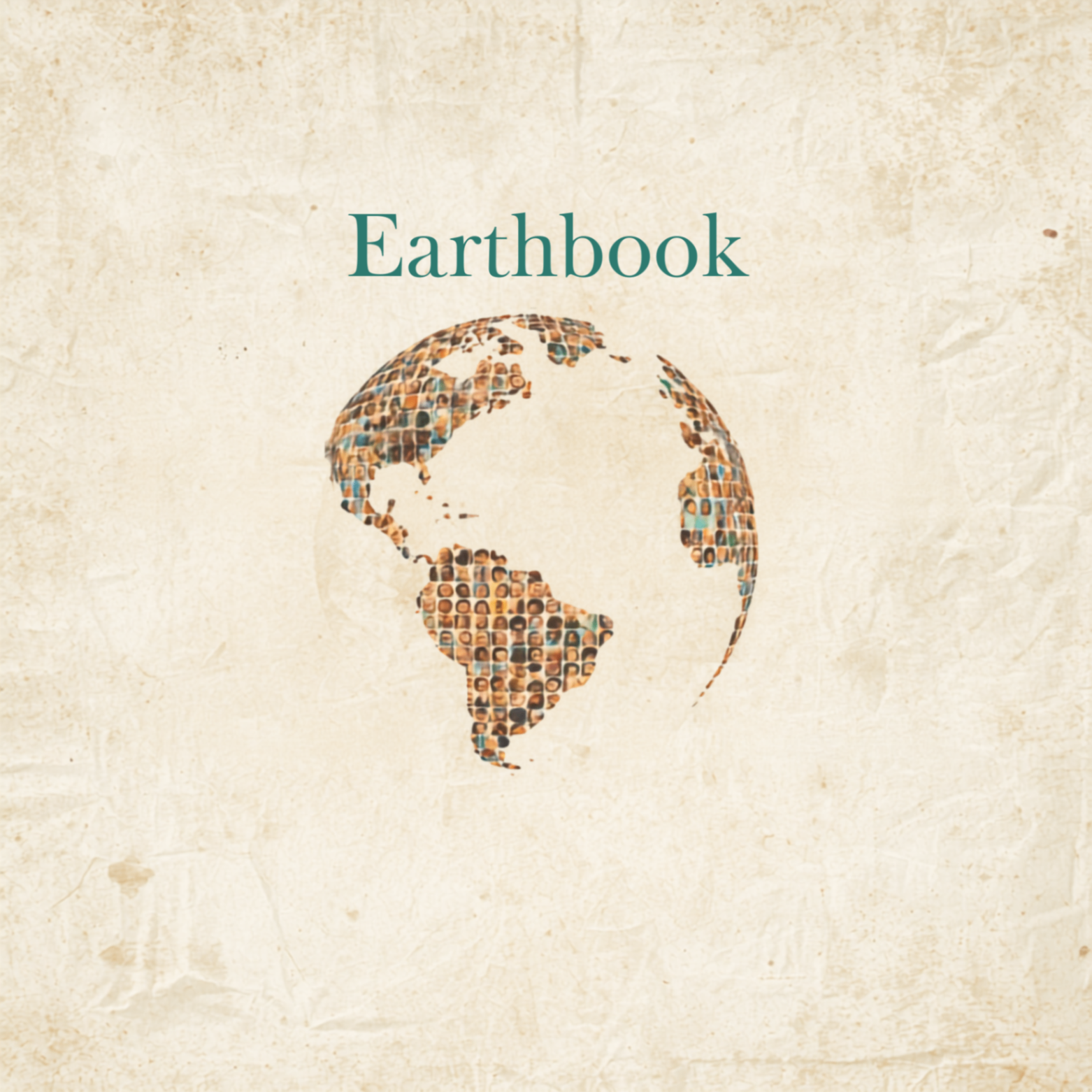 A globe rendered as a mosaic of human portraits